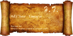 Héber Tamara névjegykártya